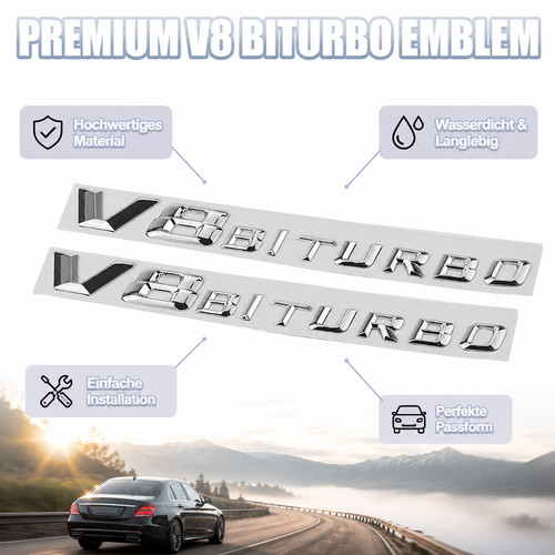 2pcs biturbo schriftzug - v8,